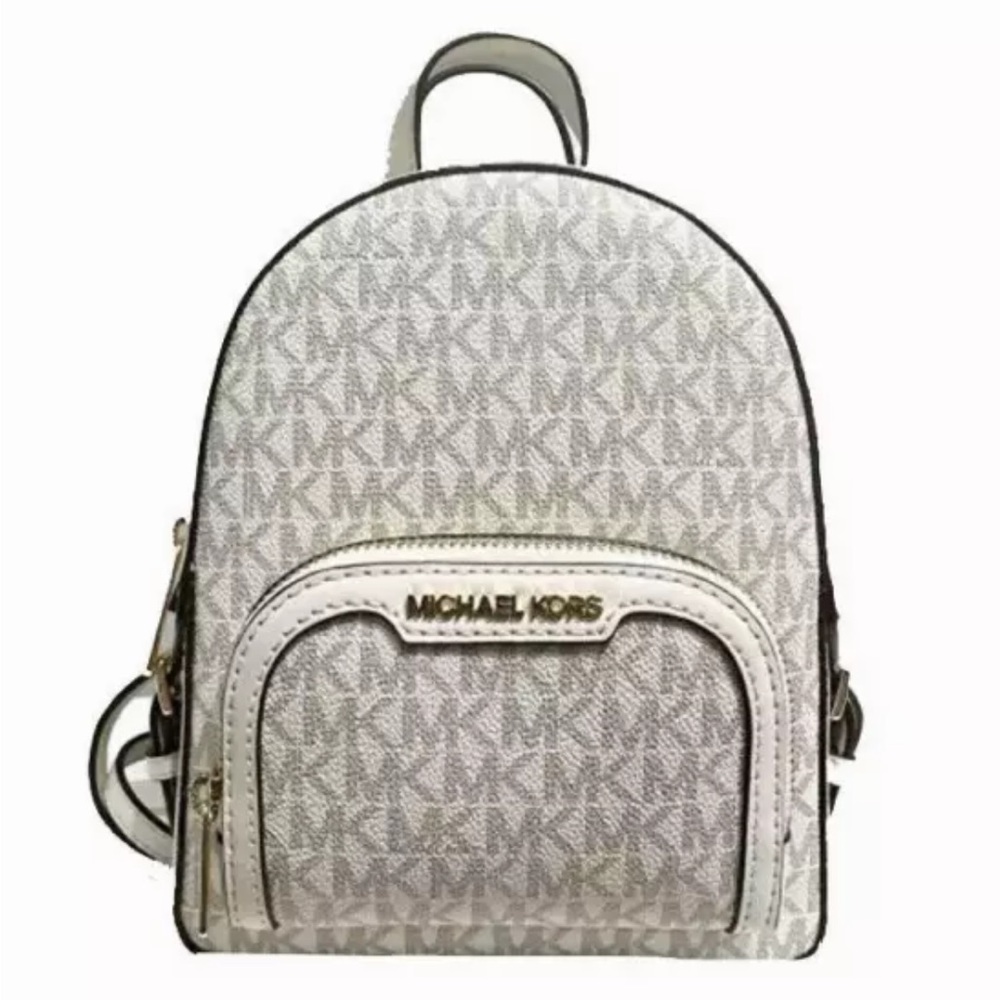 New Michael Kors Jaycee Extra-Small Convertible Backpack Light Cream Multi